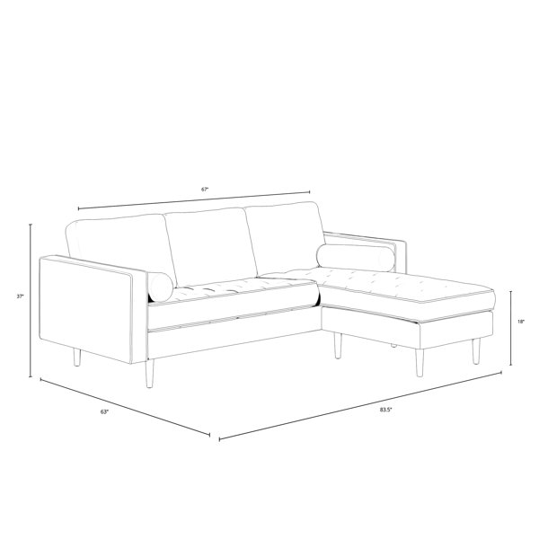 Geo 2 Piece Upholstered Reversible Chaise LSectional & Reviews